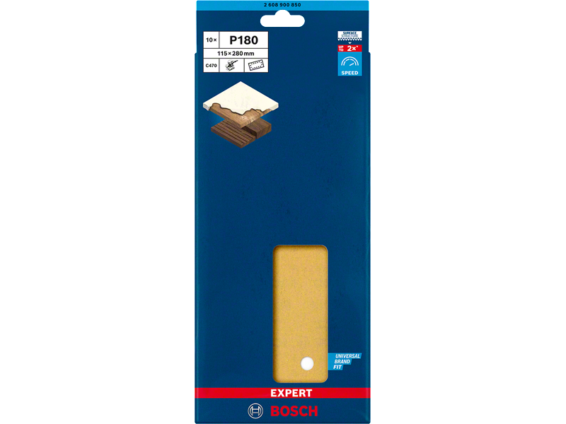 EXPERT C470 brusni papir s 14 luknjami za ekscentrične brusilnike, Dimenzije: 115x280mm, Zrnatost: 180, 2608900850